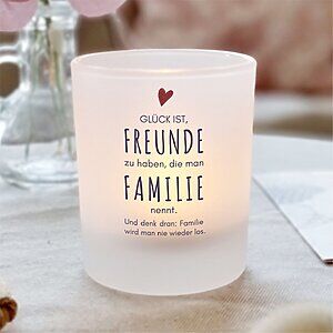 Kerzenglas Mit Spruch Freundeglück, Geschenkidee, Geburtstag Kuestenglueck