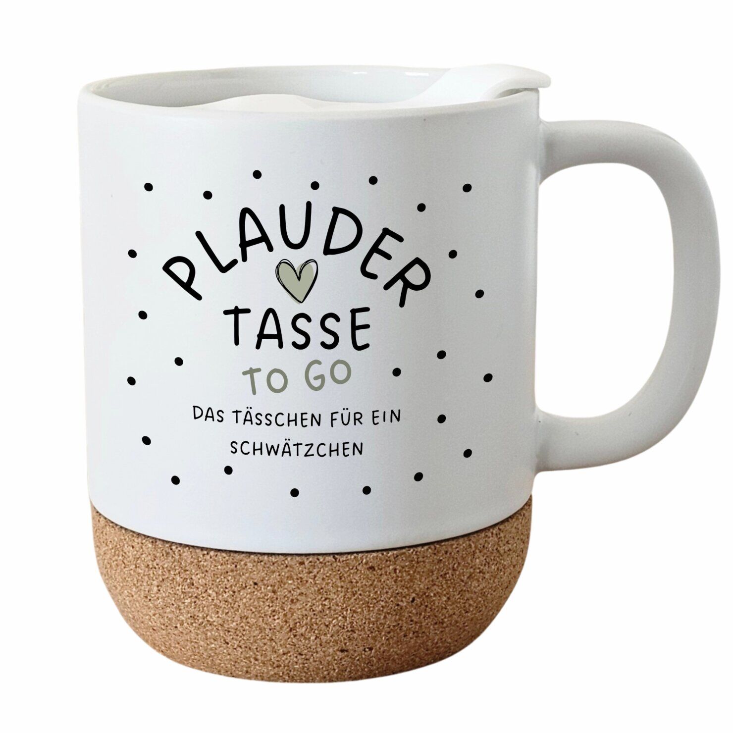 Tasse Kork Plaudertasse To Go Geschenk, Bürotasse Kuestenglueck