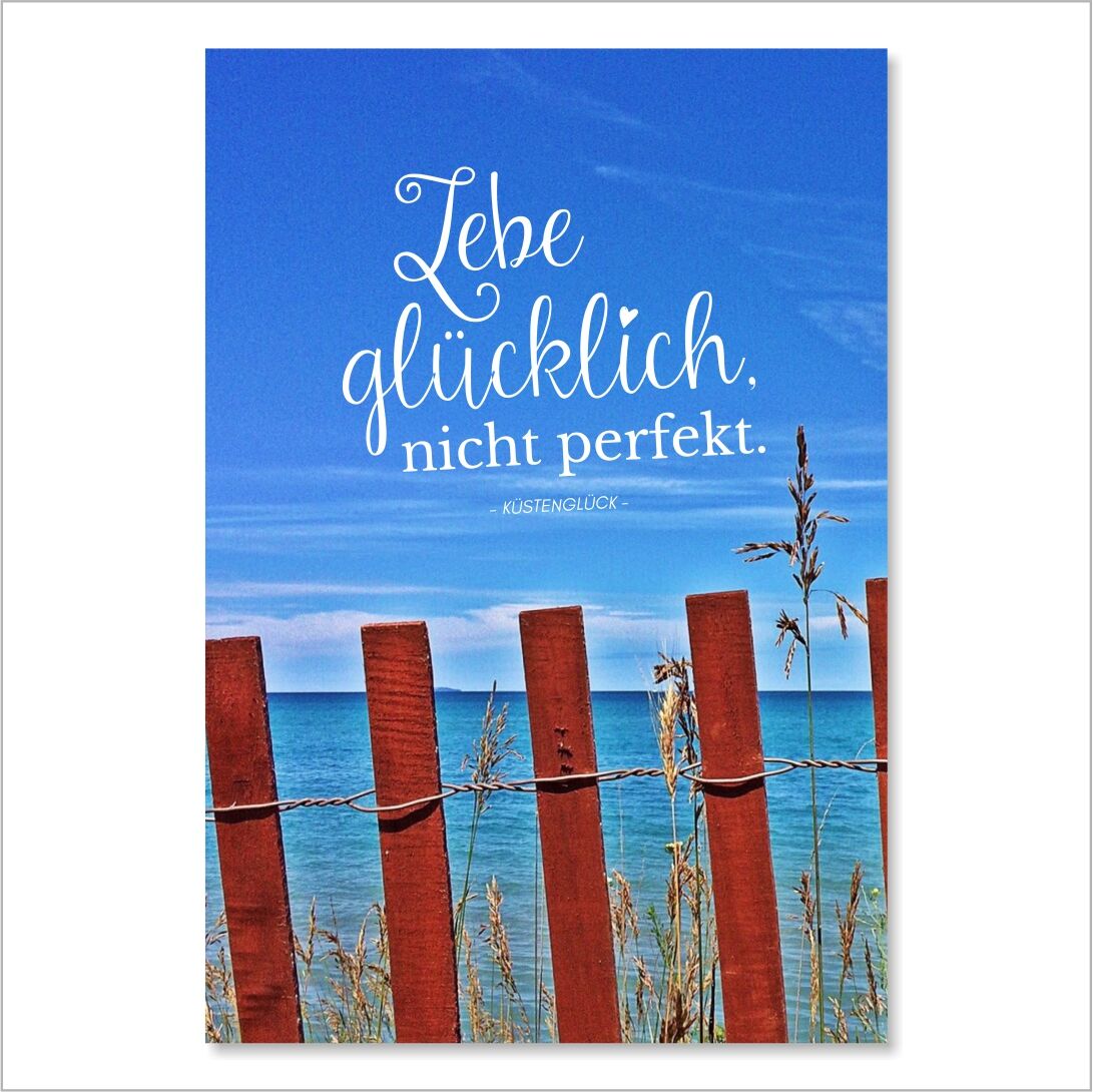XL-Postkarte Lebe Glücklich Küstenglück