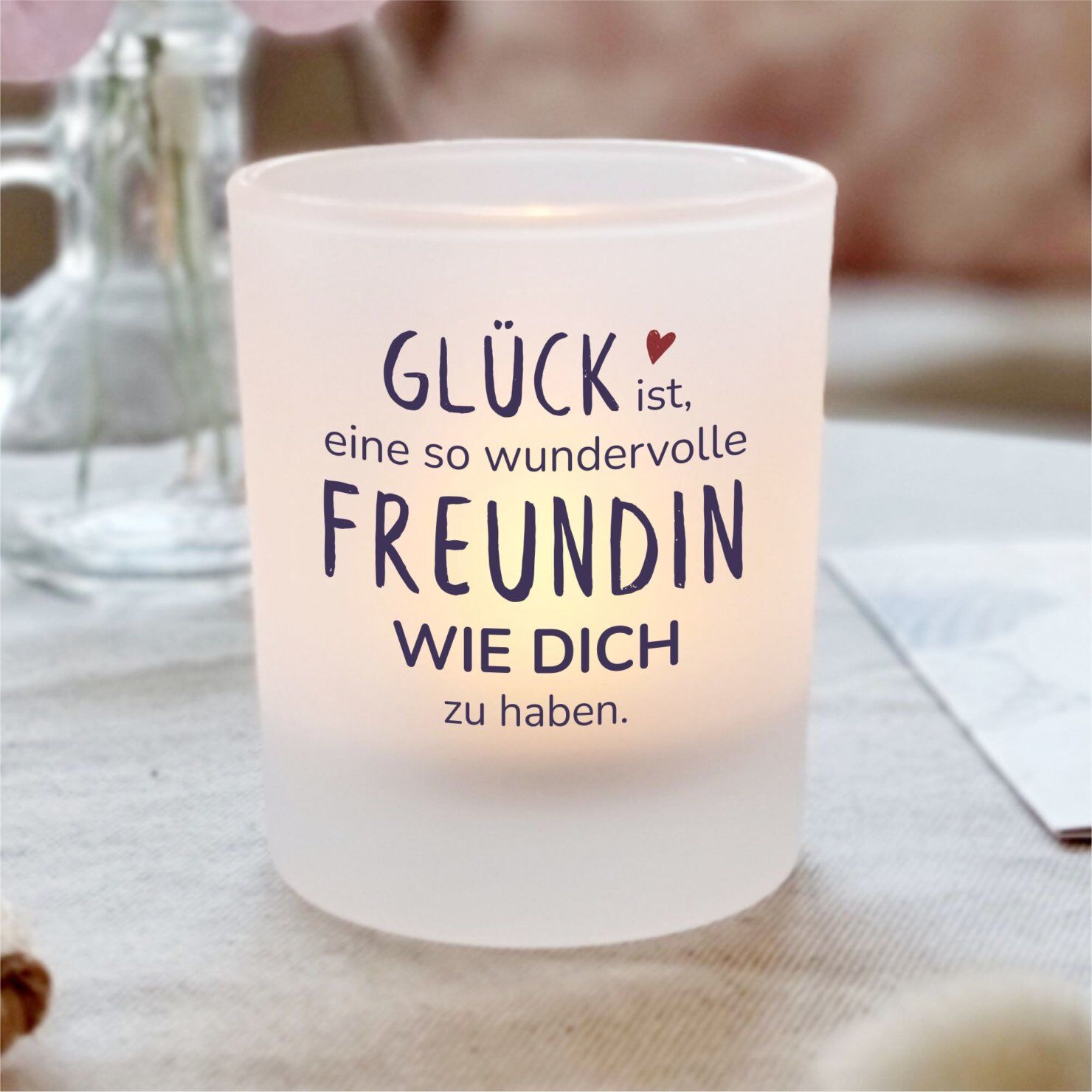 Kerzenglas Freundin Glücksfreundin Geschenk Geburtstag Kuestenglueck