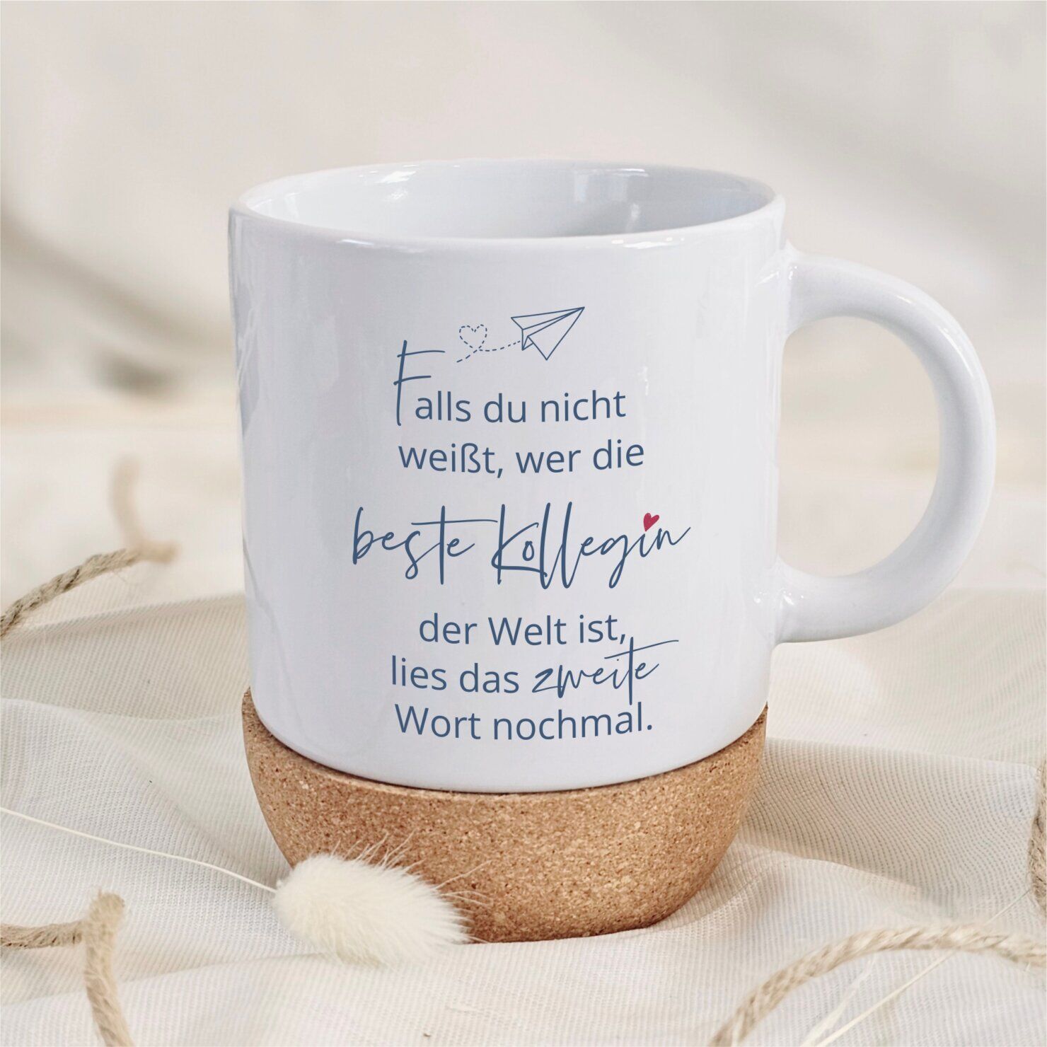 Tasse Kork Kollegin, Geschenk, Geburtstag Kuestenglueck